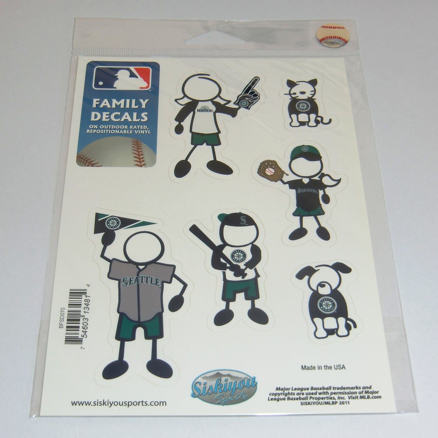 Seattle Mariners Outdoor Rated Vinyl Family Decals MLB Baseball