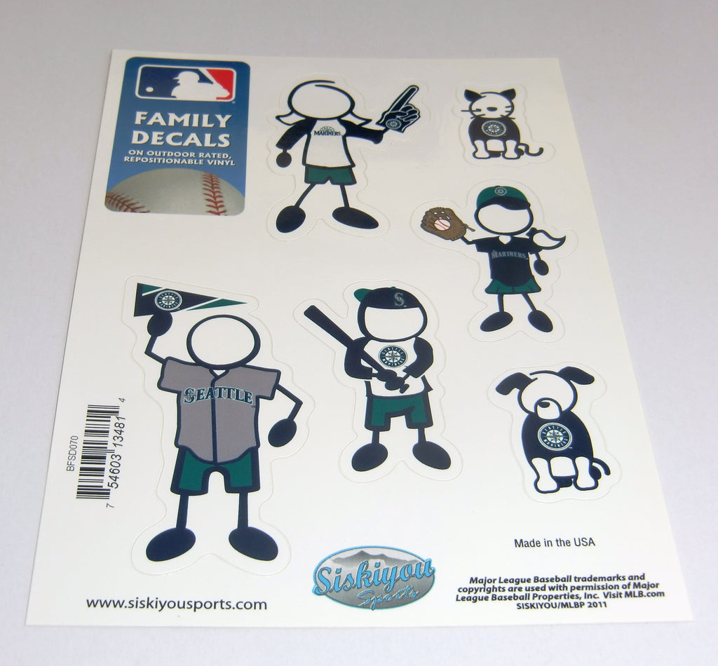 Seattle Mariners Outdoor Rated Vinyl Family Decals MLB Baseball