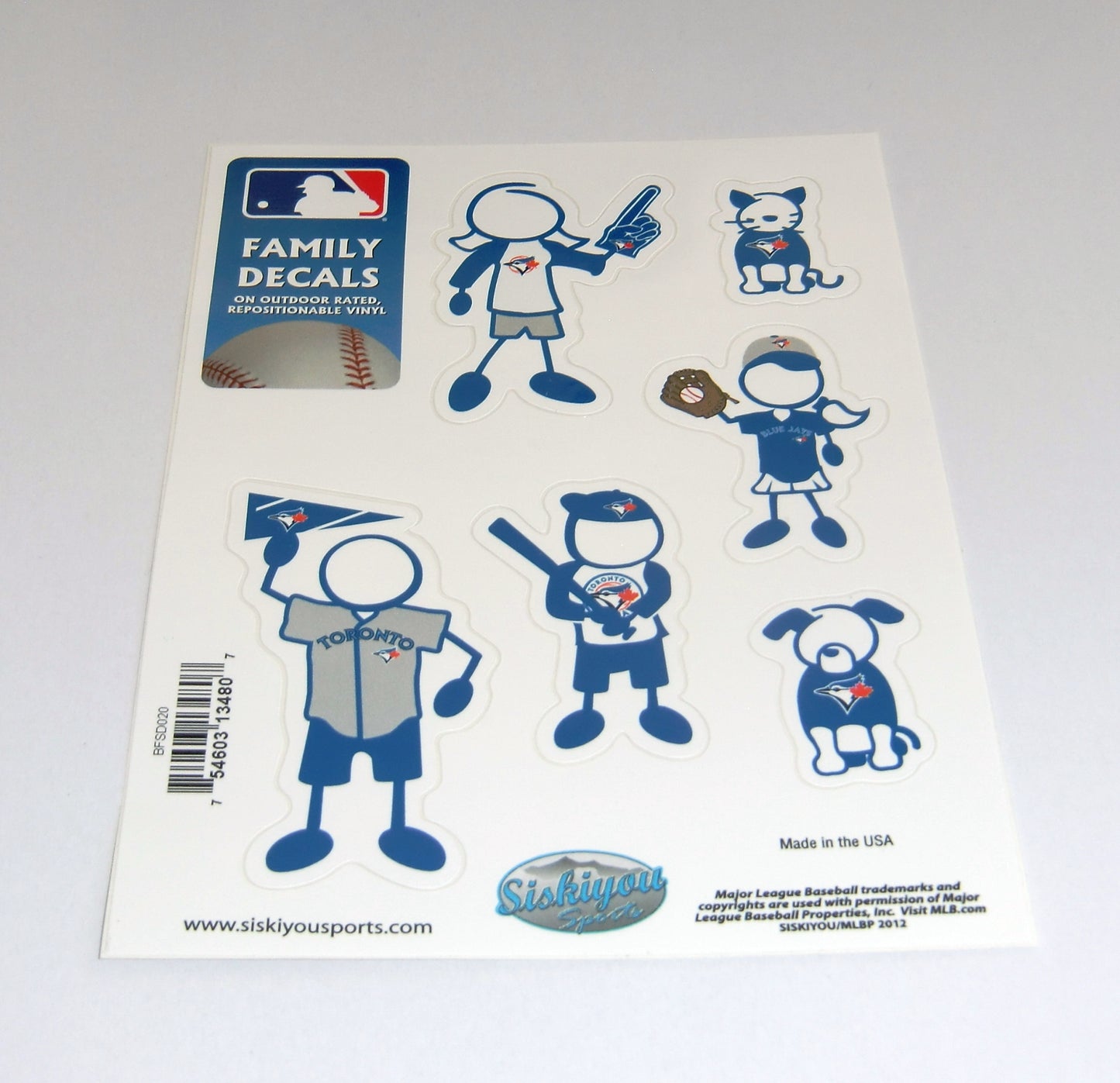 Toronto Blue Jays Outdoor Rated Vinyl Family Decals MLB Baseball