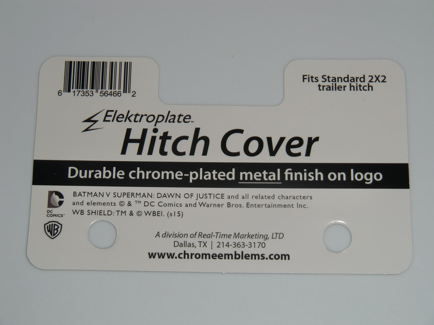 Batman v Superman Shiny Chrome Metal Hitch Cover (Dawn of Justice) DC Comics