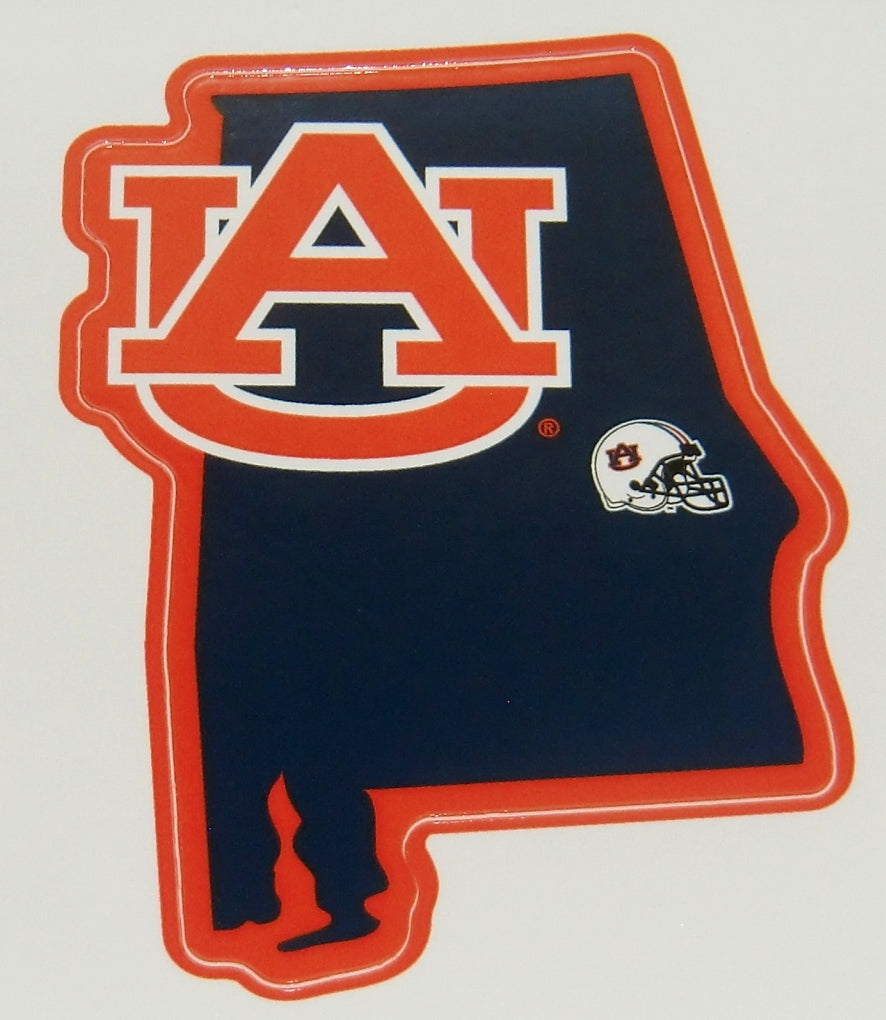 Auburn Tigers Home State Vinyl Auto Decal Alabama Shape (NCAA)