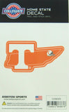 Tennessee Volunteers Home State Vinyl Auto Decal (NCAA) TN Shape w/ Helmet