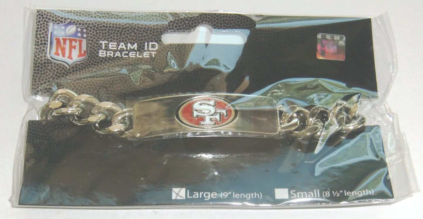 San Francisco 49ers 9" Heavy Duty Metal Link Team ID Bracelet NFL