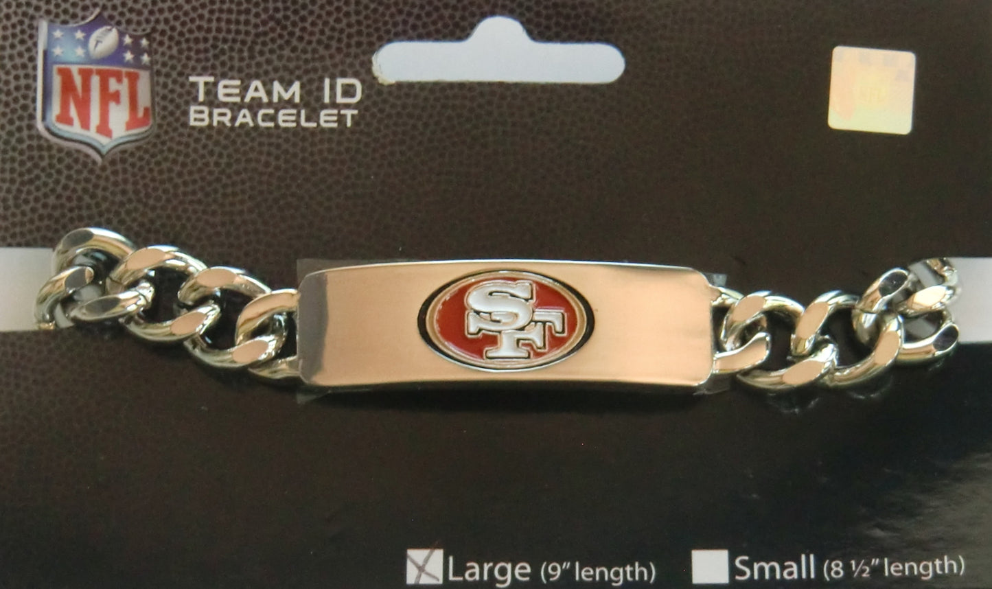 San Francisco 49ers 9" Heavy Duty Metal Link Team ID Bracelet NFL