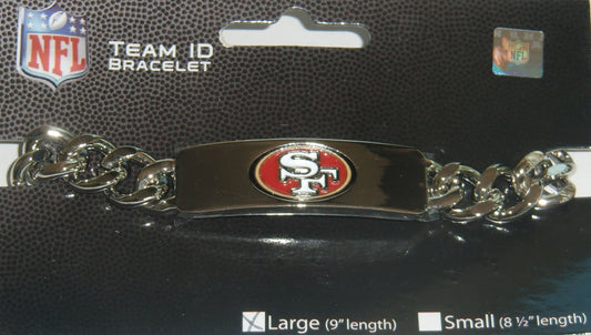 San Francisco 49ers 9" Heavy Duty Metal Link Team ID Bracelet NFL