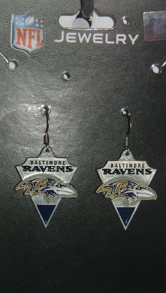 Baltimore Ravens Dangle Earrings (Classic) NFL Football
