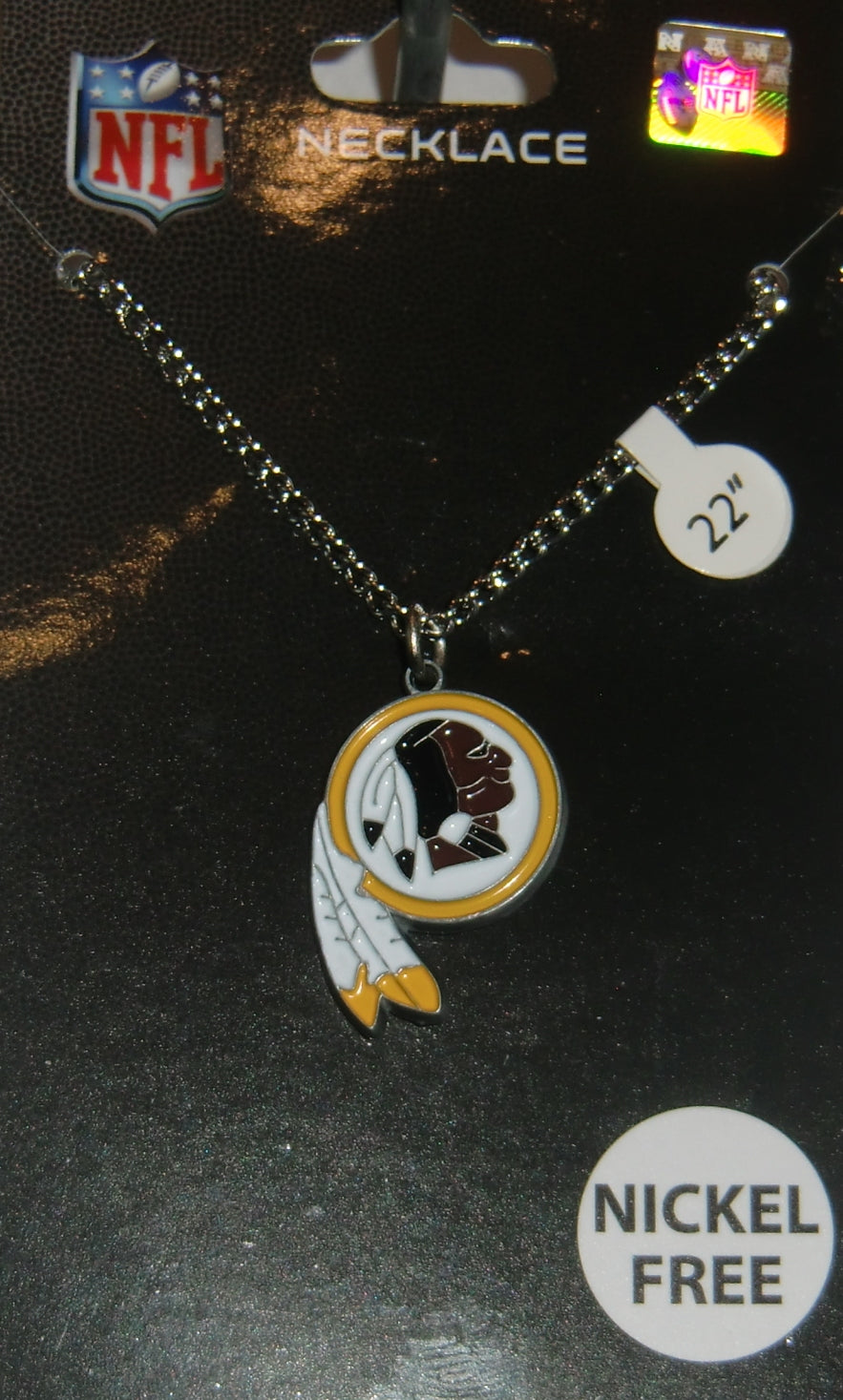 Washington Redskins 22" Chain Necklace with Metal Logo Charm NFL