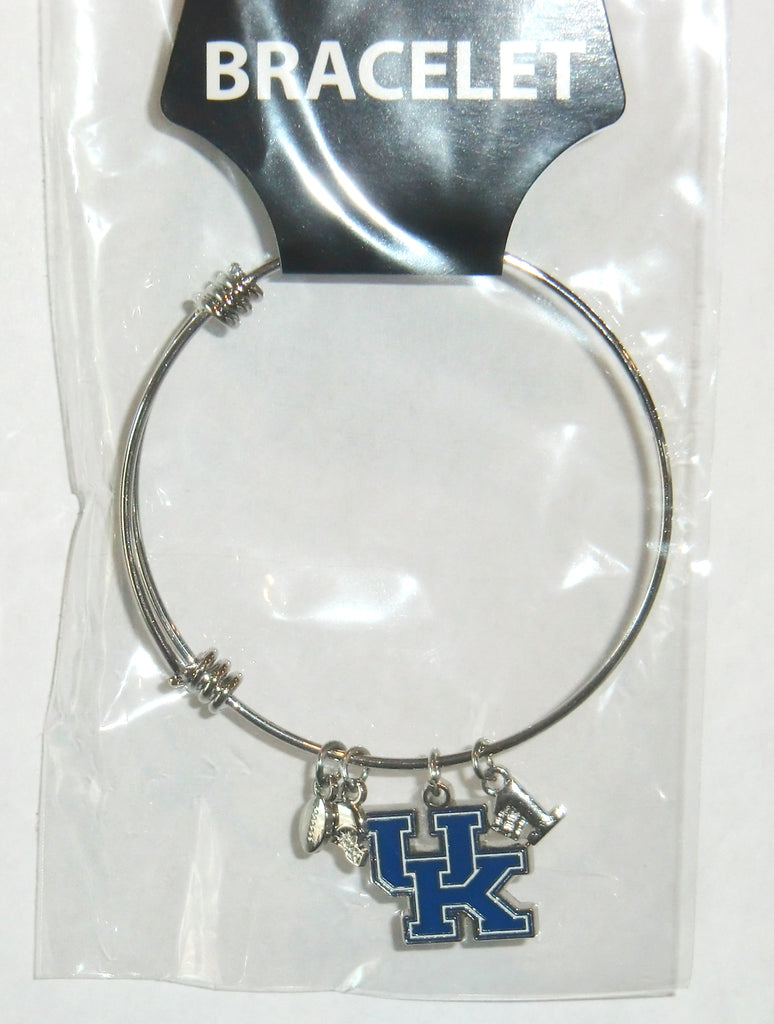 Kentucky Wildcats Wire Bangle Bracelet with Charms NCAA Jewelry