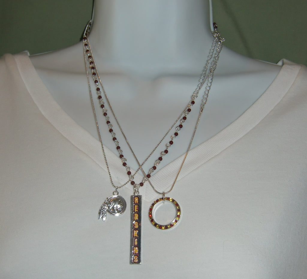 Washington Redskins Trio Necklace Set NFL Licensed Jewelry