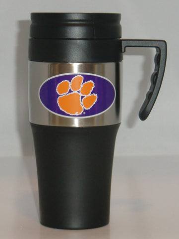 Clemson Tigers 14 oz Two Toned Travel Mug with Handle (NCAA)