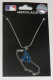 Los Angeles Dodgers State Shape Charm w/ Team Logo Chain Necklace MLB Licensed Jewelry