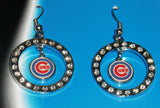 Chicago Cubs Hoop Earrings (Rhinestones) MLB Baseball Licensed Jewelry
