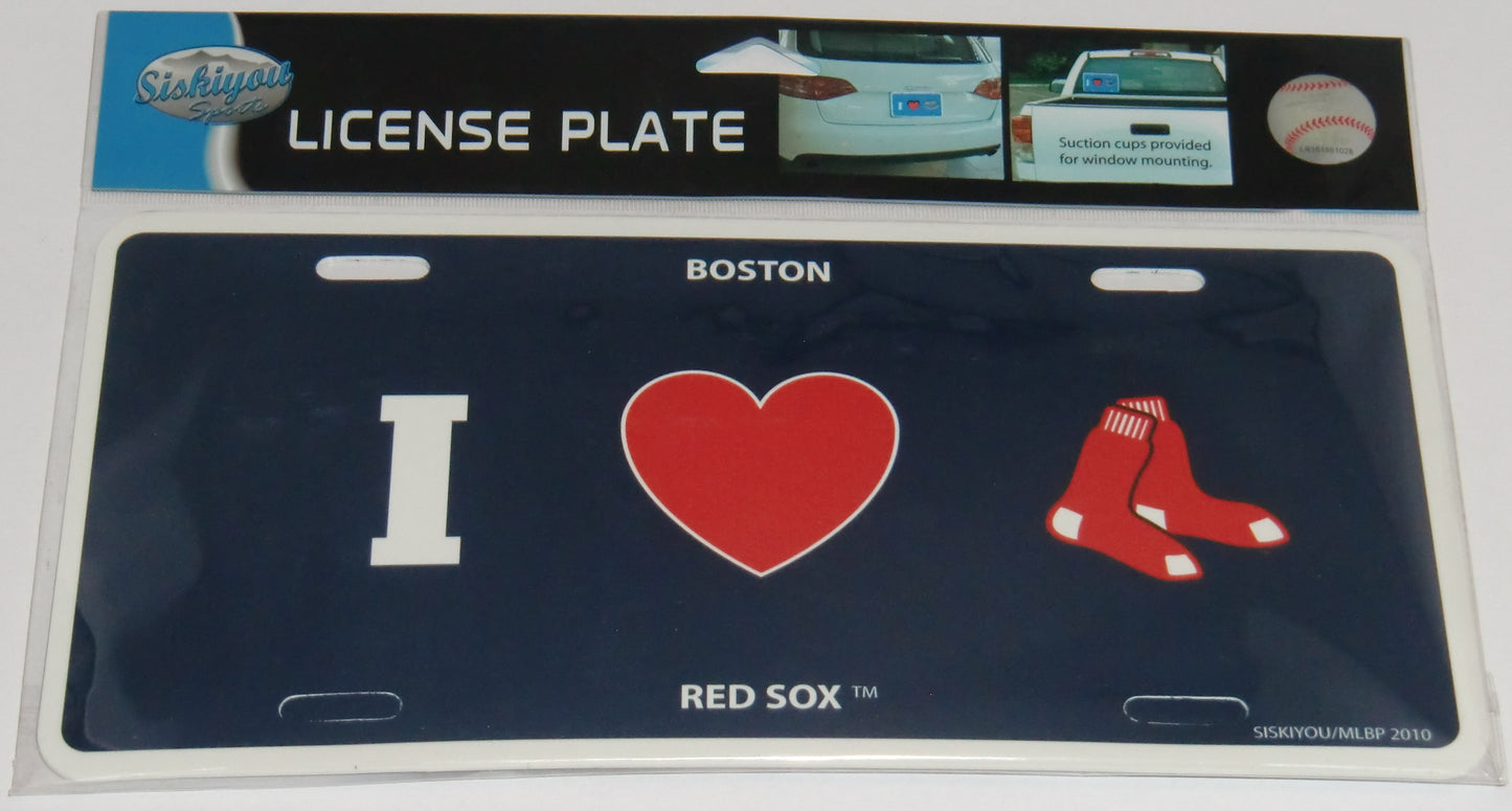 Boston Red Sox Styrene License Plate I Love (Heart) (MLB)
