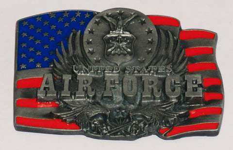 U.S. Air Force Metal Hitch Cover (USA Flag with Insignia and Eagles)