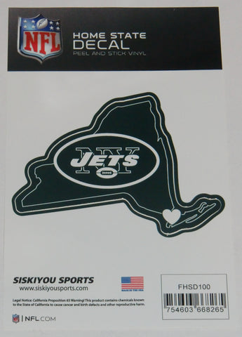 New York Jets Home State Vinyl Auto Decal (NFL) New York Shape