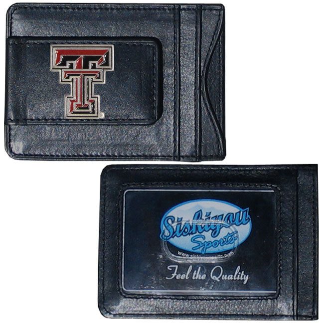 Texas Tech Red Raiders Fine Leather Money Clip (NCAA) Card & Cash Holder ("TT")