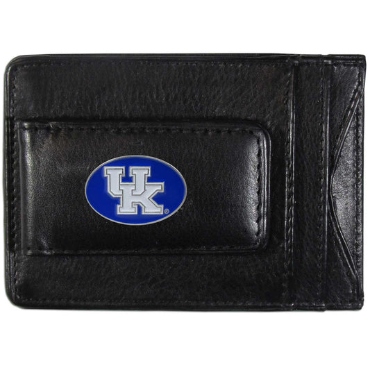 Kentucky Wildcats Fine Leather Money Clip (NCAA) Card & Cash Holder ("UK" Emblem)