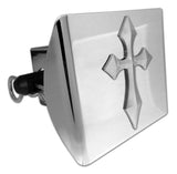 Cross Shiny Chrome Plastic Hitch Cover (Pointed)