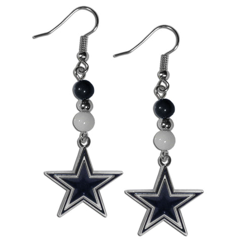 Dallas Cowboys Dangle Earrings (Fan Bead) NFL