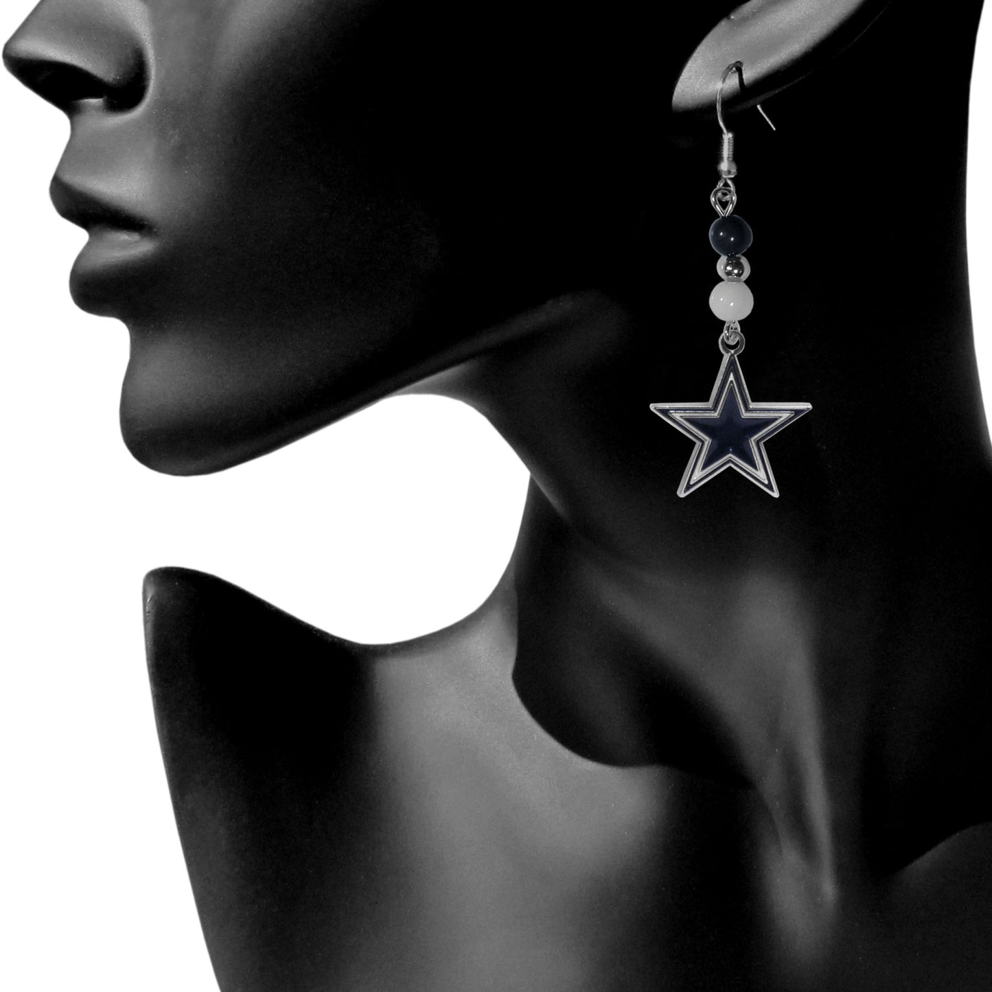 Dallas Cowboys Dangle Earrings (Fan Bead) NFL