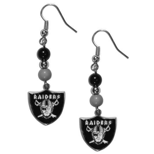 Las Vegas Raiders Dangle Earrings (Fan Bead) NFL