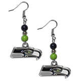 Seattle Seahawks Dangle Earrings (Fan Bead) NFL