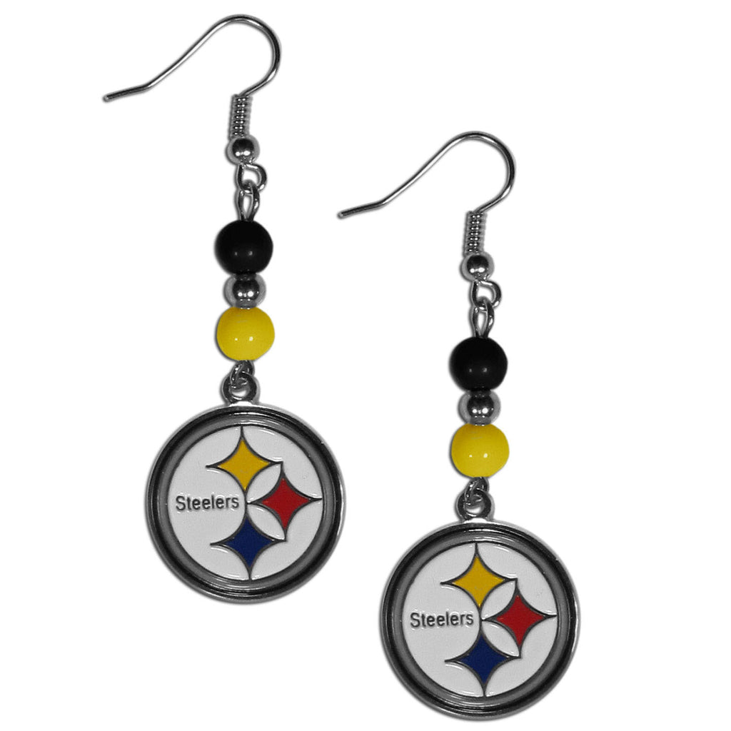 Pittsburgh Steelers Dangle Earrings (Fan Bead) NFL