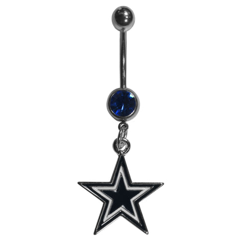 Dallas Cowboys Navel Belly Ring with Dangle Charm NFL