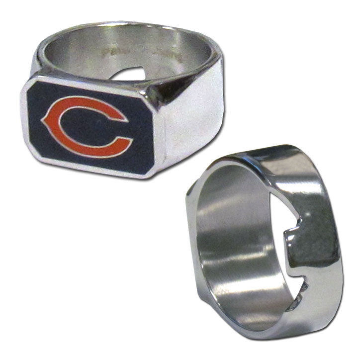 Chicago Bears Steel Ring Bottle Opener Size 11 - NFL Football