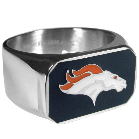 Denver Broncos Steel Ring Bottle Opener Size 9 - NFL Football