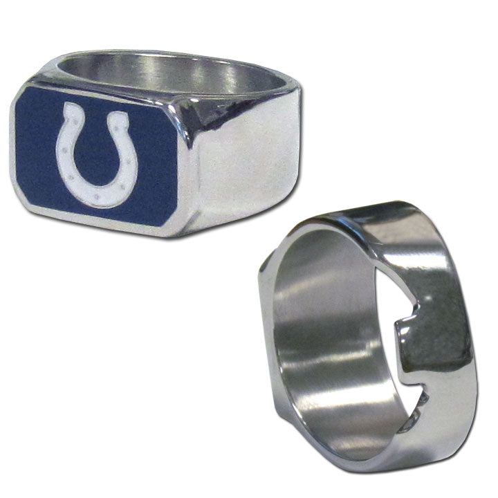 Indianapolis Colts Steel Ring Bottle Opener Size 10 - NFL Football