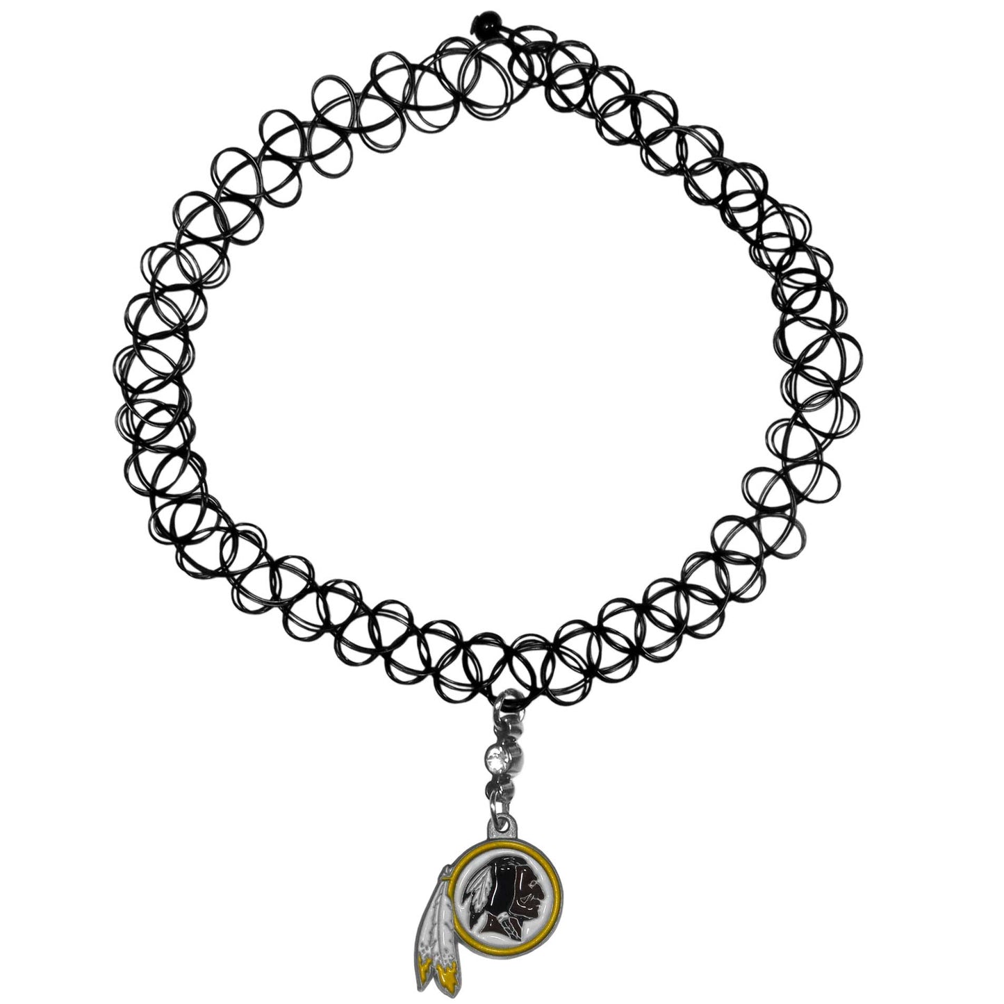 Washington Redskins Knotted Choker Necklace with Metal Logo Charm NFL
