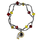 Washington Redskins Crystal Beads Bracelet Licensed NFL Football