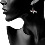 Denver Broncos Dangle Earrings (Chrome) NFL