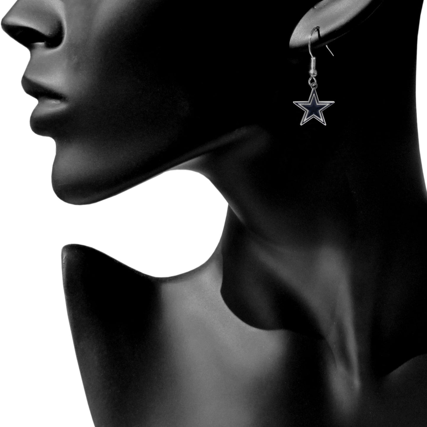 Dallas Cowboys Dangle Earrings (Chrome) NFL