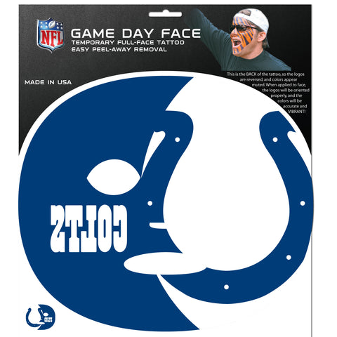 Indianapolis Colts Game Day Face Temporary Tattoo (NFL Football)