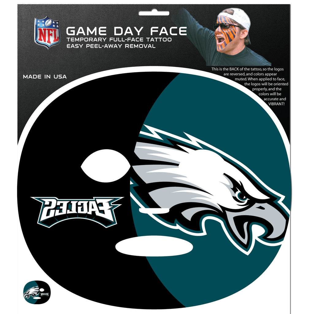 Philadelphia Eagles Game Day Face Temporary Tattoo (NFL Football)