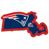 New England Patriots Home State Auto Decal (NFL) Massachusetts Shape