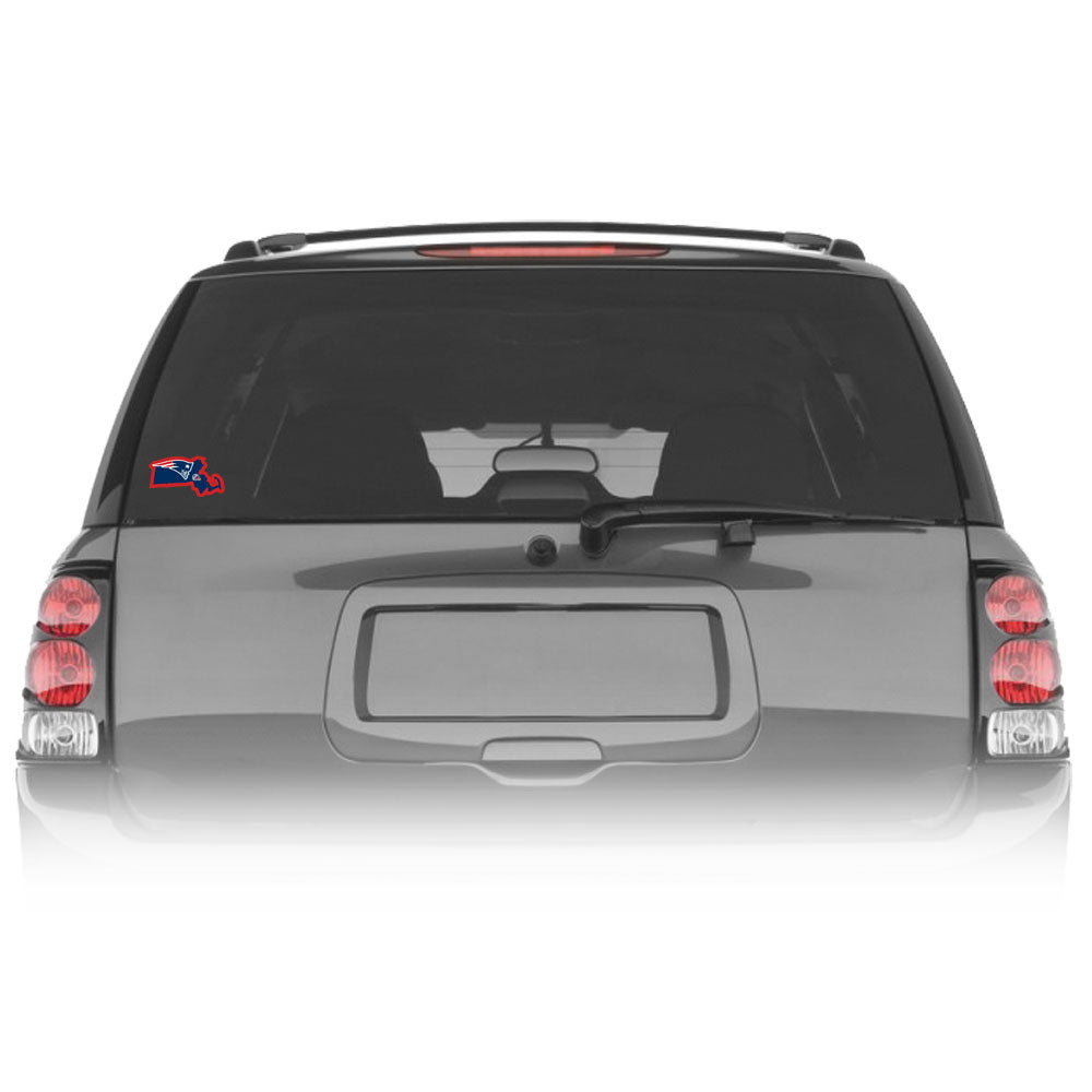 New England Patriots Home State Auto Decal (NFL) Massachusetts Shape