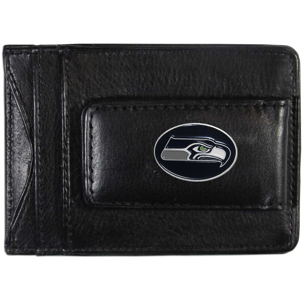 Seattle Seahawks Fine Leather Money Clip (NFL) Card & Cash Holder