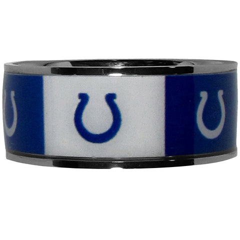 Indianapolis Colts Stainless Steel Ring with Inlaid Graphics Size 12 - NFL