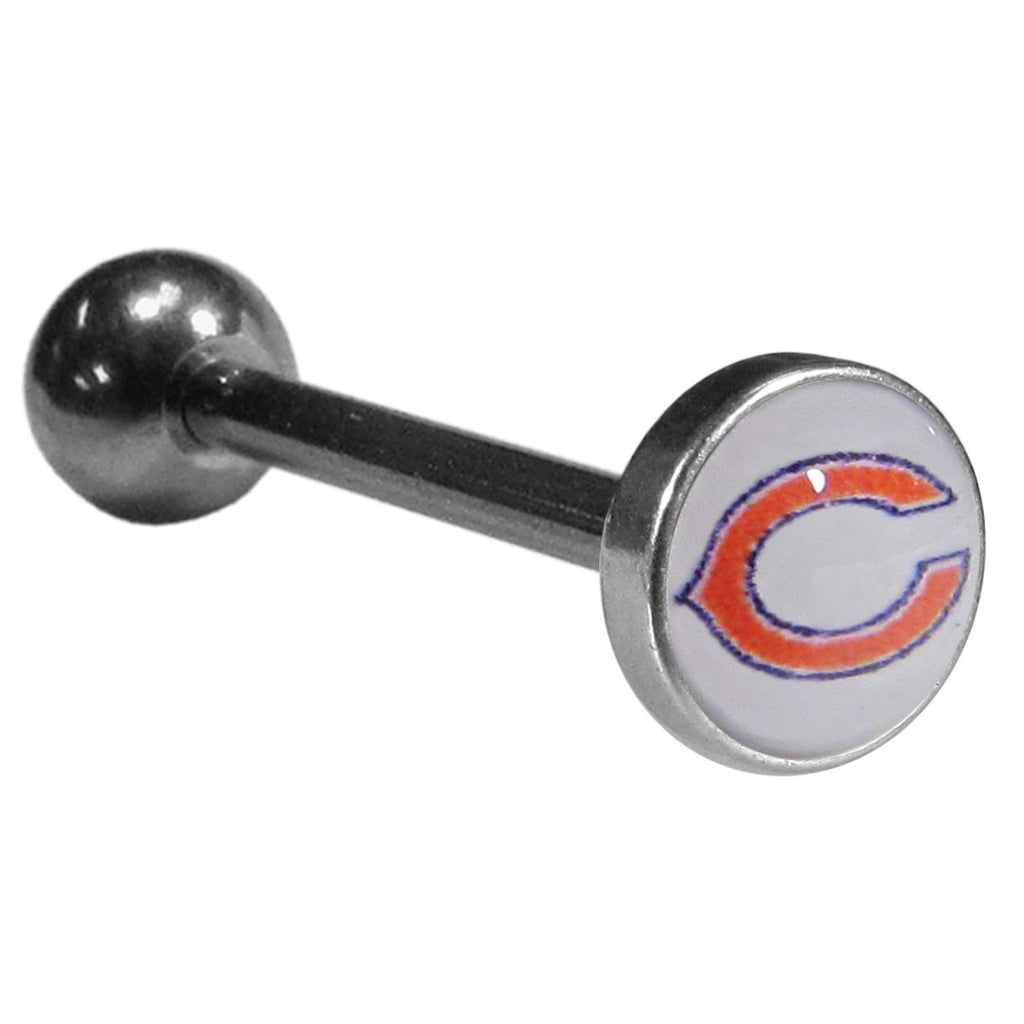 Chicago Bears Barbell Tongue Ring (Inlaid Logo) NFL Football