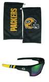 Green Bay Packers Edge Wrap Sunglasses with Microfiber Bag (NFL)