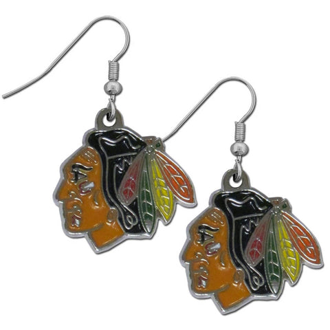 Chicago Blackhawks Dangle Earrings (Chrome) NHL