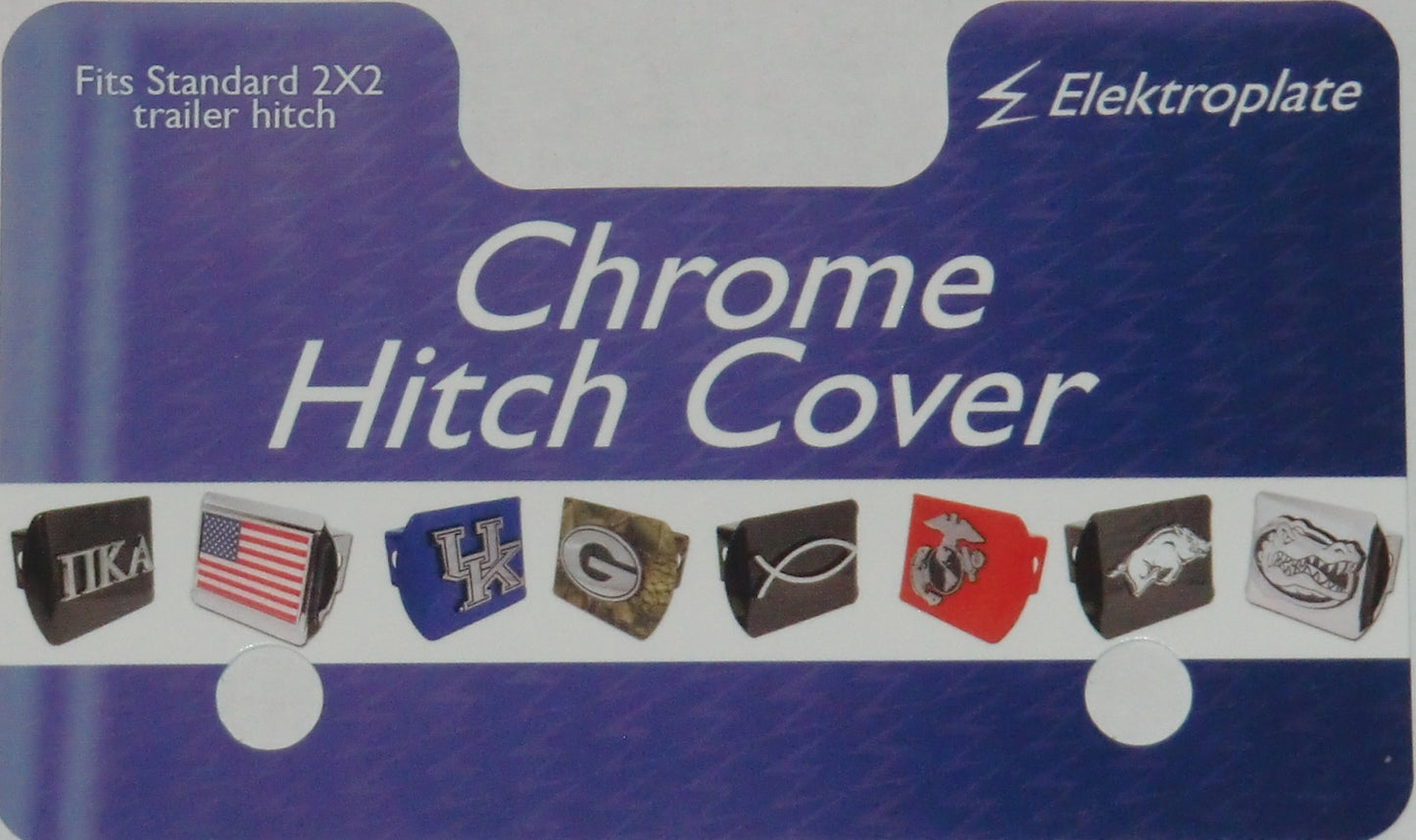 Michigan Wolverines Shiny Chrome Metal Hitch Cover ("M" w/ Banner) NCAA