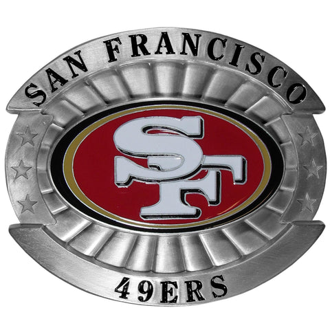 San Francisco 49ers Over-sized 4" Pewter Metal Belt Buckle (NFL)