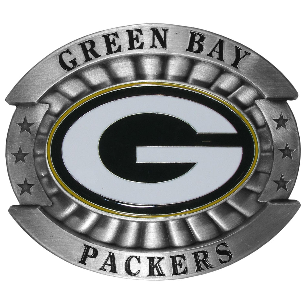 Green Bay Packers Over-sized 4" Pewter Metal Belt Buckle (NFL)