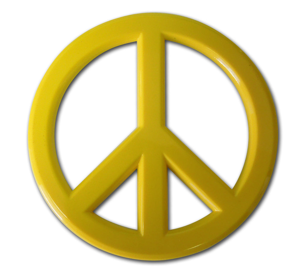 Peace Sign Auto Emblem (Yellow Acrylic)