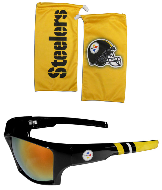 Pittsburgh Steelers Edge Wrap Sunglasses with Microfiber Bag (NFL)