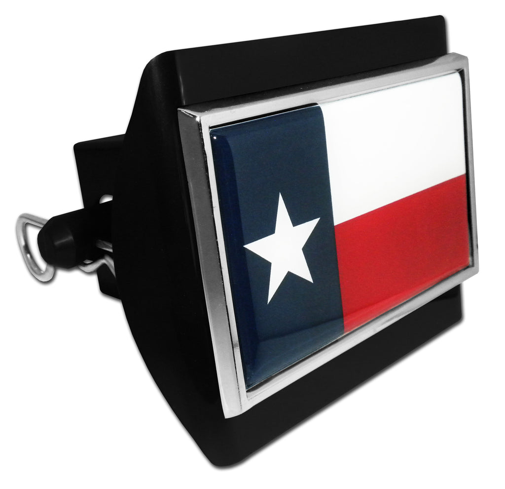 Texas State Flag Black Plastic Hitch Cover